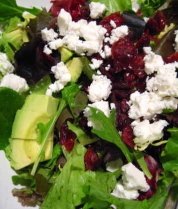 CRANBERRY, FETA AND AVOCADO SALAD